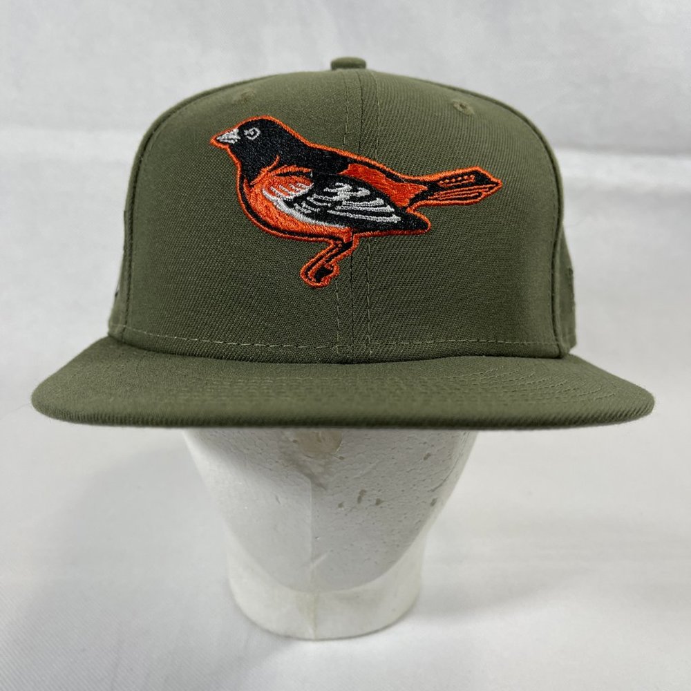 New Era 59FIFTY BALTIMORE ORIOLES Green BIRD LOGO FITTED HAT 60th Anniv. 7 1/4"